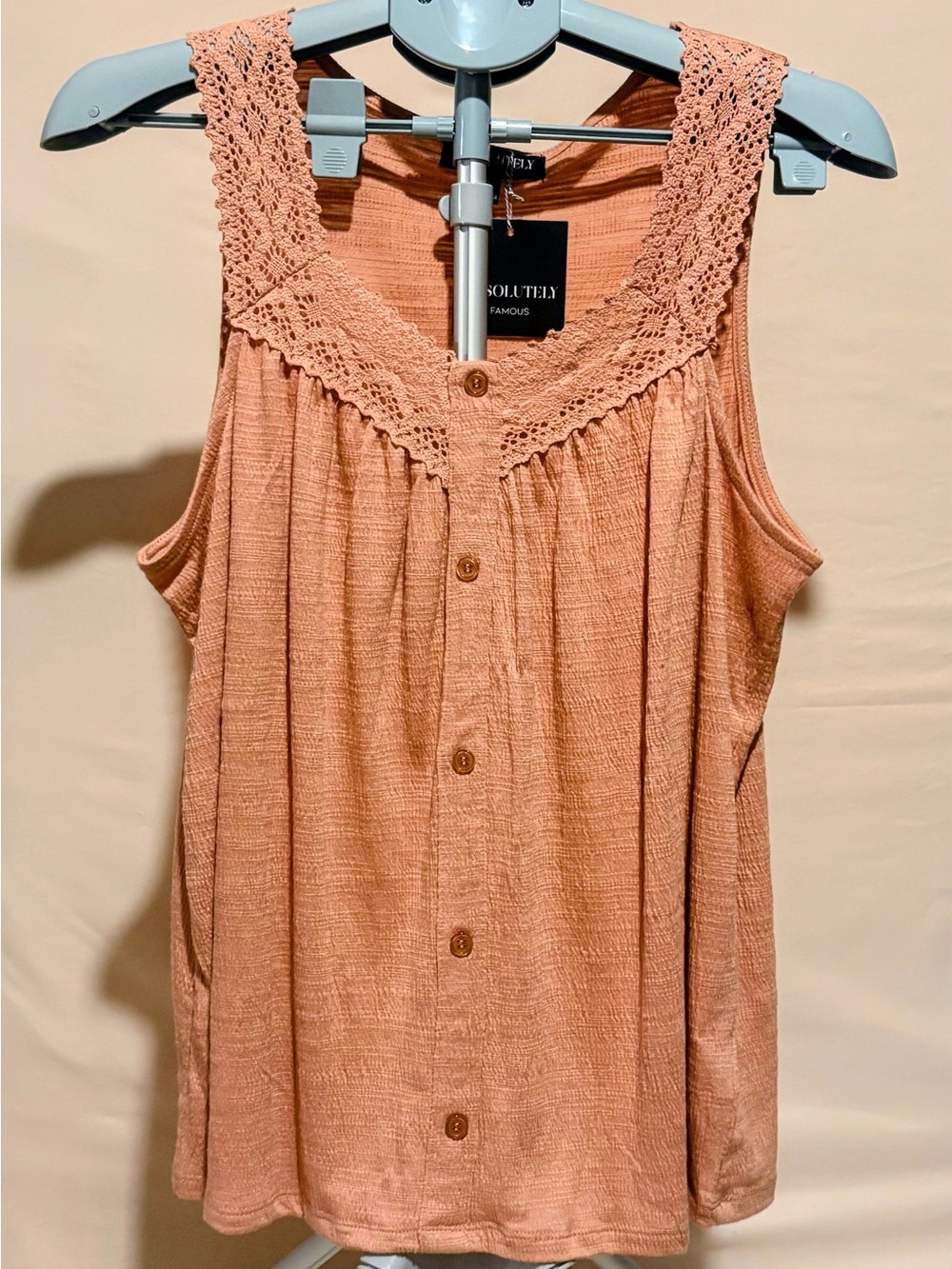 Absolutely Famous Coral Sleeveless Top